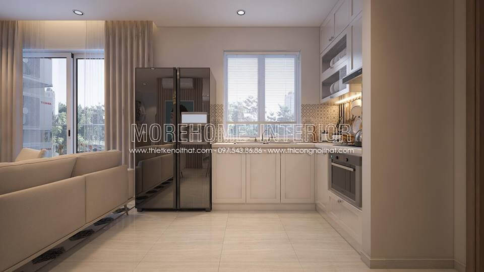 Thiết kế phòng bếp chung cư nhỏ với nội thất thông minh, tiết kiệm diện tích Thiết kế nội thất phòng bếp