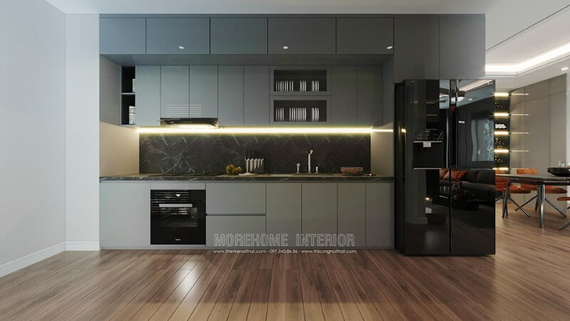 Mẫu tủ bếp gỗ công nghiệp đẹp phù hợp với mọi căn hộ chung cư Tủ bếp gỗ công nghiệp