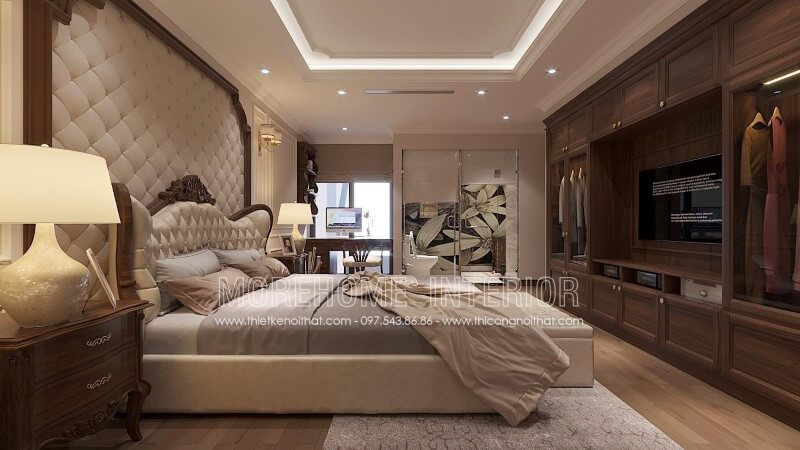 . Tủ quần áo bằng gỗ óc chó tự nhiên của Morehome được sản xuất tỷ mỉ bởi những đôi bàn tay khéo léo của người thợ, đồng thời cũng mang lại sự cao cấp và sang trọng.